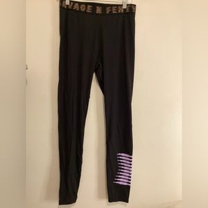 Savage X Fenty Black Leggings with Purple Detail